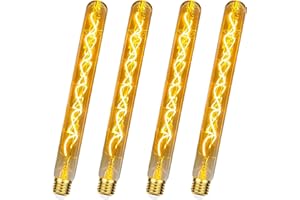 ‎KANQIAO Żarówka LED vintage E27, żarówka Edisona vintage Ściemnialna świetlówka LED E27 4W o długości 300mm, lampa LED retro Tuba LED fletowa idealna do kinkietów, lamp steampunkowych - 4 sztuki