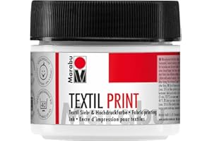 Marabu 17030050970 – Textil Print titanio blanco 100 ml, pintura a base de agua, sin olor y resistente a la luz, largo tiempo abierto, para textiles claros y oscuros