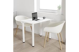 ‎AKKE AKKE 80x60 | Esszimmertisch - Esstisch - Tisch mit weißen Beinen - Küchentisch - Bürotisch | Weiss