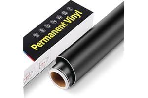 ASTONATICK Vinilo Permanente Adhesivo - 30,5 cm x 152 cm Rollo de Vinilo Permanente Impermeable Adhesivo, Vinilo Adhesivo Permanente para Cricut, Silhouette Cameo, Plotter, Decoración (Negro Mate)
