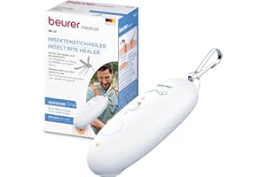 Beurer BR 10 Dispositif contre les démangeaisons, pour le traitement des piqûres et des morsures d'insectes, anti moustique, petit stylo chauffant avec mousqueton, petit et pratique