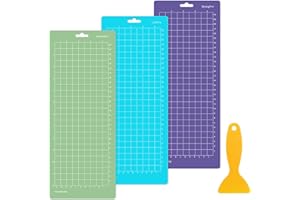 MHDUYEG 3 Piezas Esterilla de Corte Para Cricut Joy, Alfombrillas de Corte 30,5 X 11,4 cm (4,5 X 12 Pulgadas) Tapete de Corte con Espátula (Agarre EstáNdar, Agarre Ligero, Agarre Fuerte)