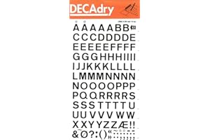 APLI Transferable Letters and Numbers, Black, Letters, 10 mm, Black