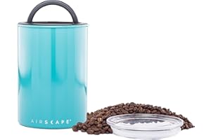 PLANETARY DESIGN Airscape Turquesa Bote hermético para café y Comida |, Acero Inoxidable