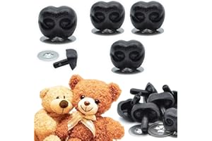 celloexpress 18mm x 14mm Black Animal/Dog NOSES with Metal Backs - Teddy Bear & Soft Toy Making Detailed Noses - Pack of 3