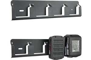 otuiaim Uchwyt ścienny na 4 akumulatory kompatybilne z wiertarkami Bosch 18 V i Makita 18 V, wzmocniony, masywny uchwyt akumulatora, uniwersalny do akumulatora narzędziowego, montaż na ścianach
