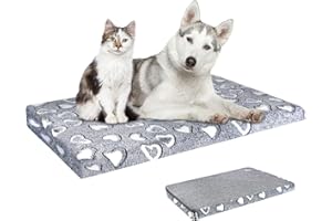 VANKEAN Cuscino per Cane Impermeabile materasso per cani per cani, Letto per cani grande con copertura rimovibile e lavabile,61x45x7.6cm, Grigio