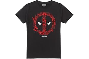 Cotton Soul Marvel Deadpool Doodle Logo Mens T Shirt, Black