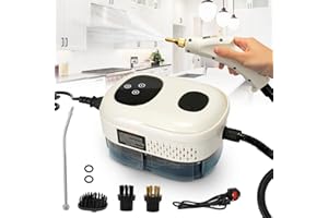 LIEBERWELL Steam Cleaner, 2500W High Pressure Steam Cleaner with Smart Touch, Handheld Steam Cleaners with 3 Brush Heads & 1000ml Water Tank, Portable Steam Cleaning Machine for Kitchen Bathroom (White)