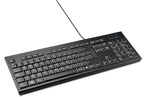 Kensington- wired keyboard for PC, Laptop, Desktop, Computer, notebook. USB Keyboard compatible with Dell, Acer, HP, Samsung and more, with UK layout - Black (1500109)
