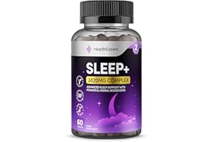 Sleeping Tablets 3820mg Complex with Valerian Root, Ashwagandha, Magnesium, L-theanine, Motherwort, Chamomile & Vitamin B6, High Strength Sleep Support Supplement - 60 Tablets by HealthEssent