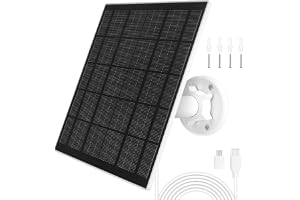 URAQT 5 W solpanel för Eufy-kamera, IP65 vattentät, 3 m / 9,8 fot kabel, justerbar montering, USB-C-port och Micro USB-adapte