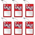 DEEPTAGS Paper Sales Tags Labels for Clothes, Shoes, Apparels with Black Loop Pins, Pack of 300