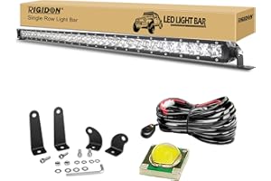 ‎RIGIDON RIGIDON 38 Zoll 97cm 180W Einzelne reihe Led lichtleiste kfz mit 12V kabelbaum kit, Led strahler spot offroad beleuchtung für Auto SUV ATV, Traktor, LKW, Fahrzeuge, 6000K Weiß led nebelscheinwerfer