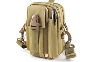 ZhaoCo Multi-Purpose Poly Tool Holder, Tactical Molle EDC Pouch with Cell Phone Holster and Shoulder Strap for Hiking Camping