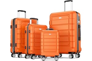 SHOWKOO Valise Rigide Extensible PC+ABS Légère Durable Trolley Sets de Bagages Valise Set Cabine avec 4 roulettes Silencieuses à 360° et Serrure TSA