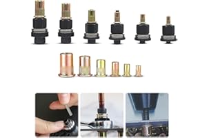 WINWJ 36 Stück Nietmutternzange set Nietenzange Nietmuttern M3 M4 M5 M6 M8 M10 Einnietmuttern Set Runde Flachkopf Gewinde Rivet Nutsert Cap Muttern Manuelle Nietmaschine Zubehör