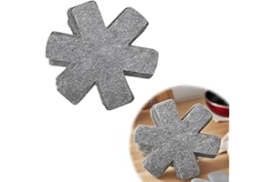 wilcractk Protector de Sartenes, Pack de 10 Piezas (26cm), Separadores Antideslizantes Bajo de Fieltro, Protectores de Sartenes Resistentes al Calor para Sartenes y Cacerolas Apilables (Gris)