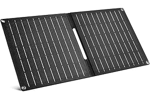 ELECAENTA 15W ETFE Pannello Solare Portatile, Caricabatterie Solare Portatile Impermeabile IP68, Caricatore Solar Pieghevole con Porte USB-A (5V/2A) e Tipo-C (5V/2A) Ultraleggero per Viaggiando, Campeggio