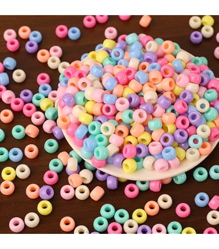 Perline Pony 600 Pezzi | 9mm Colorate | Per Braccialetti E Craft | 8 Colori Macaron