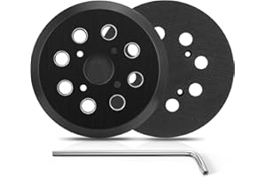 GNELLKOOR Sander Pad for Milwaukee, 2 Pack 5 Inch 8 Hole Orbital Sander Pad for Milwaukee 6021-21 6034-21 2648-20 2648-21 5" Random Orbit Sander Replacement Hook and Loop Backing Pad for Part Number 51-36-7100