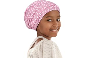 Alnorm Gorro de dormir rizado para niña, con forro de satén, con banda elástica cómoda ajustable para adolescentes, niños grandes y niños