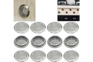 CTRICALVER 12 Pcs Stainless Steel Air Vent Hole Ventilation Louver| Round Shaped, Round Shaped Mesh Hole|53mm Round Ventilation Grille for Kitchen, Bathroom, Cabinet, Wardrobe, or Shoe Cabinet