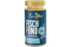 Escoffier - Fischfond , Für köstliche gewürzte Gerichte und raffinierte Saucen , Ohne Geschmacksverstärker, Farbstoffe oder Palmfett , Gluten und laktosefrei , 1 x 400 ml
