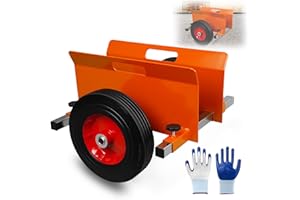 WUDLEP Heavy Duty Orange Panel Dolly Cart, Adjustable Drywall Mover, 1100LBS Capacity Panel Mover with 10" Solid Wheels for All-Terrain Material Handling and Slab Transport