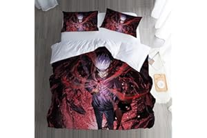 WOLWES Anime Movie Figures Bedding Set 135 x 200 cm, Children's Duvet Cover Set with Pillowcases 80 x 80 cm, Film Figures, Microfibre Duvet Cover, for Children, Boys and Girls (C6)