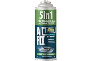 A/C FIX AC FIX 5-en-1 – Réfrigérant R1234yf XL pour climatisation automobile avec huile, produit d'étanchéité, colorant UV, dessiccant – Protège le compresseur