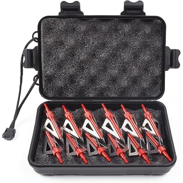 6 Pointes De Flèche Broadhead 100 Grains - 6 Lames Larges - Fixes, Rouges - Pour Arc à Poulies, Poulies, Longbow