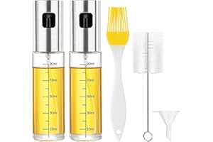 Luckynono olive oil spray bottle, cooking oil spray bottle 100ml,oil spray bottle for air fryer, glass oil spray bottle, oil sprayer for cooking air fryer,Cooking Salad,Baking,BBQ (2pieces)