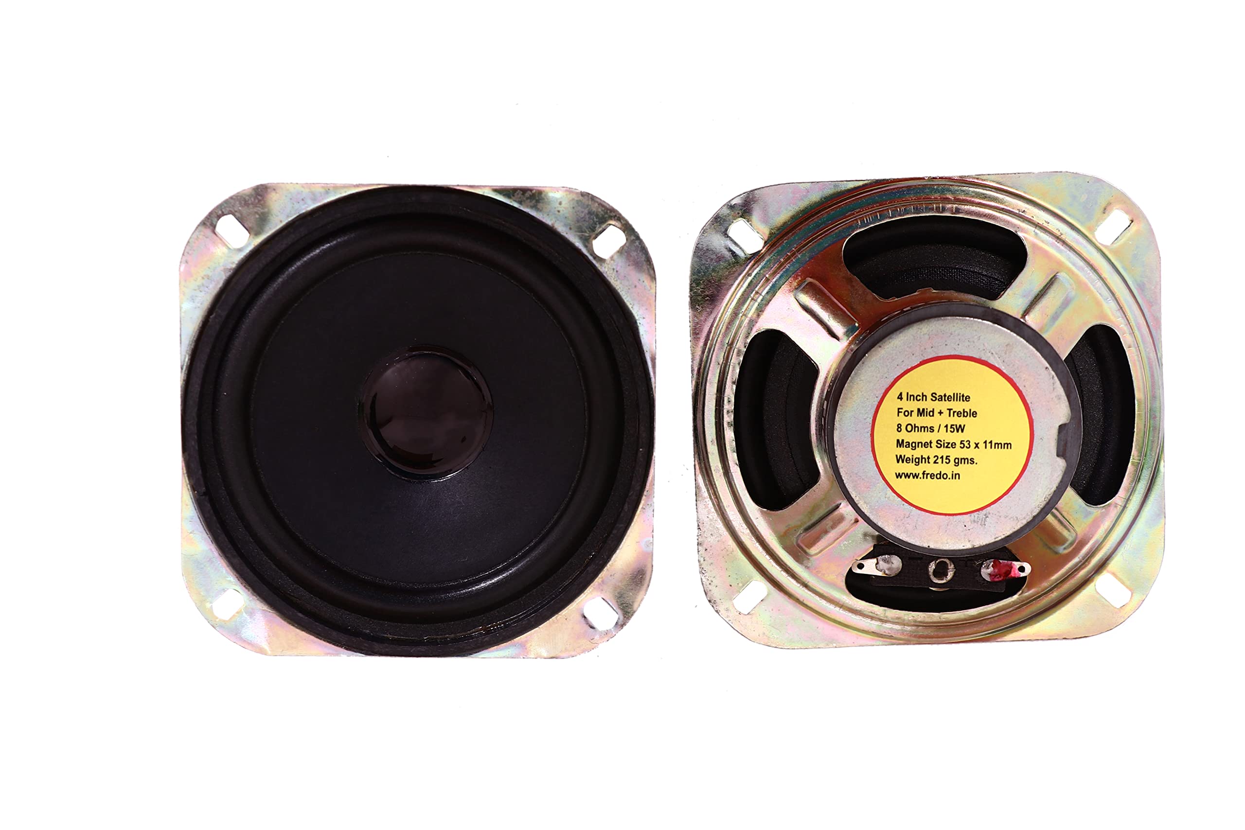 Fredo Frd4.8Stl 4 Inch Mid Range Satellite (125W Peak) Speakers - Black, Wired