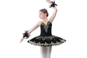FONLAM Abito da Balletto per Bambina Body da Balletto Danza con Paillettes Scintillanti Vestito Tutù Balletto per Ragazza