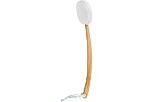 GRANNATURALS Lotion Applicator for your Back, Legs, Feet - Long Curved Easy Reach Wooden Handle Body Brush for Suntan, Sunless Self Tanning, Skin Cream, Acne, Body Wash - Men and Women