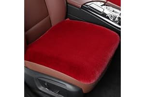 FADCAER Car Front Seat Cushions, Fine Plush Seat Protector for Car Driver Office Chair Home Universal Size Warm Office Chair Car Mat with Non-Slip Backing Universal Fit (red)