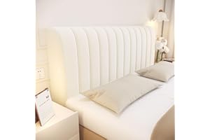 AYUOEODM Aksamitny pokrowiec na zagłówek wyściełany, rozciągliwy pokrowiec na zagłówek uniwersalny, pogrubiony pikowany pyłoszczelny ochraniacz zagłówka, na łóżko pojedyncze/podwójne / king size wystrój