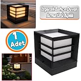 Set &Uuml;st&uuml; Mega Izgaralı Bah&ccedil;e Duvar Armat&uuml;r&uuml; 60 cm Aplik Suya Dayanıklı Modern Dış Mekan Aydınlatma