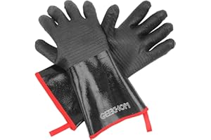 ‎GEEKHOM GEEKHOM Grillhandschuhe, hitzebeständig, 35,6 cm, Grillhandschuhe, wasserdicht, isolierte Handschuhe für Truthahnfritteuse, Grillen, Backen