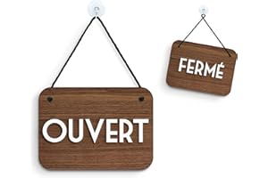 3DP Signs - Rétro Vintage Panneau Ouvert - Fermé, en relief avec base en noyer - OC15 - Panneau ouvert fermé pour porte vitrine entrée de Bar, Pub, Restaurants, Magasins