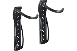 VonHaus Bike Wall Mounts - Bike Wall Rack, 2-Pack for Garage and Shed - Steel Coated Bicycle Storage Hooks - Vertical Storage Rack with Durable Plastic Clips