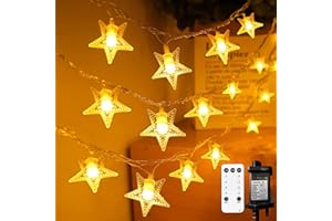 NEONAWALL Plug in LED String Lights, Mains Powered 100 LED Star Christmas Lights with Remote Control 33 feet 8 Modes Fairy Lights for Girls Bedroom， Xmas Lights for Christmas Decoration Indoor Outdoor