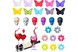 dcas Silikon Wein Marker, Teebeutel Halter Silikon, Glasmarkierer Party Weinglas, Wiederverwendbare Weinglasmarker, Für Verschiedene Tassen, Home Party, Dekorationsbedarf