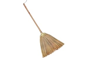SN SKENNOVA Asiatischer Besen für die Reinigung von Boden/Handheld Haushaltsbesen für den Außen- und Innenbereich: Hausbesen – Hartholz-Kehrmaschine mit Bürstenkraft und Kreisreinigung (Thai-Muster 3,