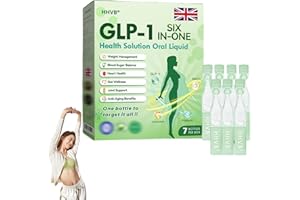 JILEON HHVB GLP-1 Six-in-One Health Solution Oral Liquid, Advanced GLP-1 Oral Liquid, GLP1 Multi-Action Drops, Natural Herbal HHVB GLP1 Six in One Suitable for All Men and Women (1 Pack)