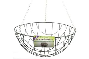 HANDY HOME & GARDEN Handy Home and Garden 2 x Hanging Baskets 16" Inch (40cm) Green Wire Plant Holder