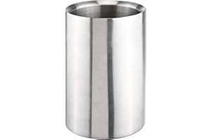 ‎BAMBELAA! Bambelaa! Weinkühler Edelstahl Hoch Doppelwandig Sektkühler Flaschenkühler Getränkekühler Kühler Für Wein Champagner Sekt (Edelstahl Gebürstet (ca. 12 x 19 cm), 1 Stück)