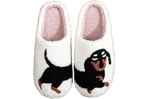 Argumub Jamnik kapcie, damskie domowe puszyste antypoślizgowe ciepłe puszyste przytulne bawełniane buty unisex