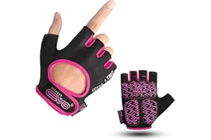 EVO Fitness Women Weight Lifting Gym Gloves Breathable Workout Ladies Exercise Training Bodybuilding Girls Cycling with Non-Slip EVA Foam Palm Protection